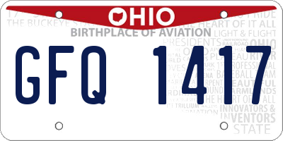 OH license plate GFQ1417