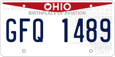 OH license plate GFQ1489