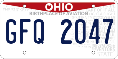 OH license plate GFQ2047