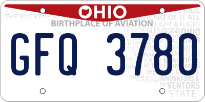 OH license plate GFQ3780
