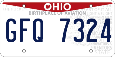 OH license plate GFQ7324