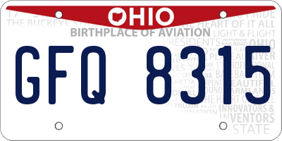 OH license plate GFQ8315