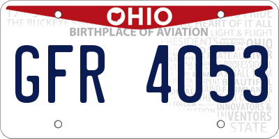 OH license plate GFR4053