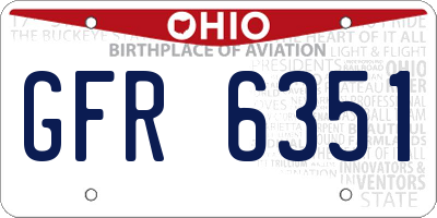 OH license plate GFR6351