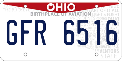 OH license plate GFR6516