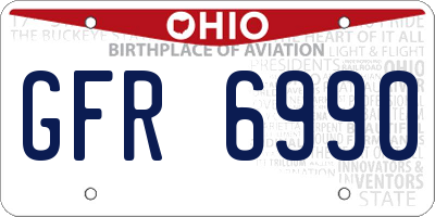 OH license plate GFR6990