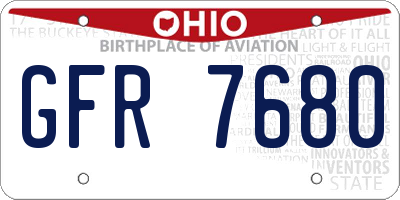 OH license plate GFR7680