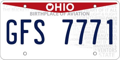 OH license plate GFS7771