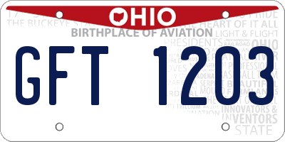 OH license plate GFT1203