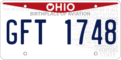 OH license plate GFT1748