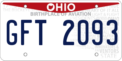 OH license plate GFT2093