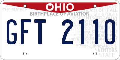 OH license plate GFT2110