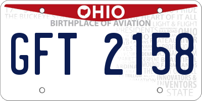 OH license plate GFT2158