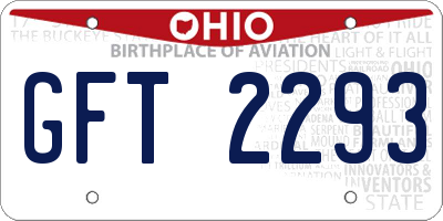 OH license plate GFT2293