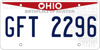 OH license plate GFT2296