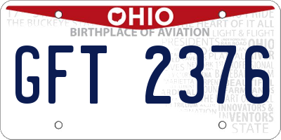 OH license plate GFT2376