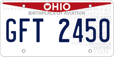 OH license plate GFT2450
