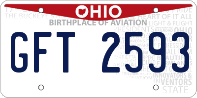 OH license plate GFT2593