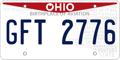 OH license plate GFT2776