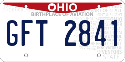 OH license plate GFT2841