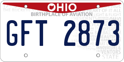 OH license plate GFT2873