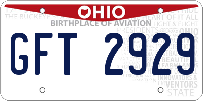 OH license plate GFT2929