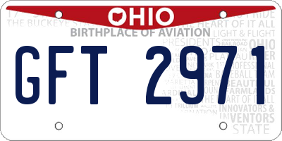 OH license plate GFT2971