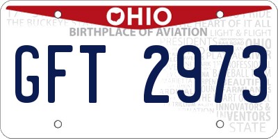 OH license plate GFT2973