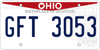 OH license plate GFT3053