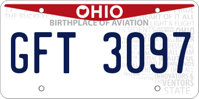 OH license plate GFT3097
