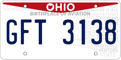 OH license plate GFT3138