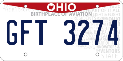 OH license plate GFT3274