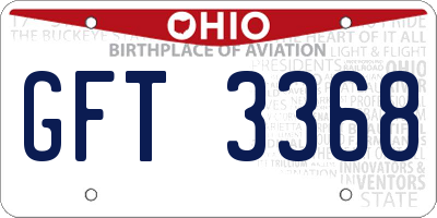 OH license plate GFT3368