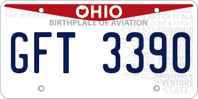 OH license plate GFT3390