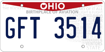 OH license plate GFT3514