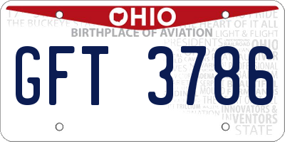 OH license plate GFT3786