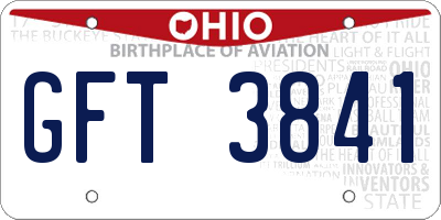 OH license plate GFT3841