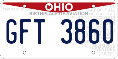 OH license plate GFT3860
