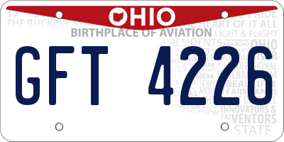 OH license plate GFT4226