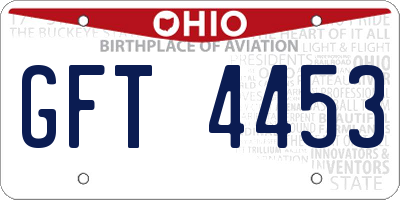 OH license plate GFT4453