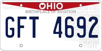 OH license plate GFT4692