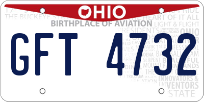 OH license plate GFT4732