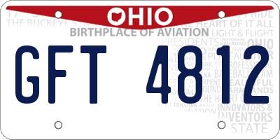 OH license plate GFT4812