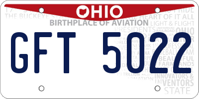 OH license plate GFT5022