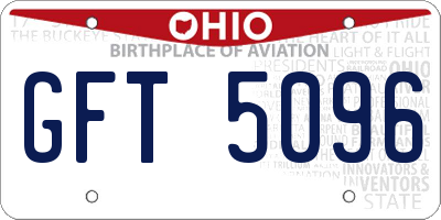 OH license plate GFT5096