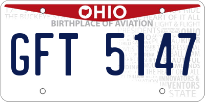 OH license plate GFT5147