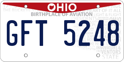 OH license plate GFT5248
