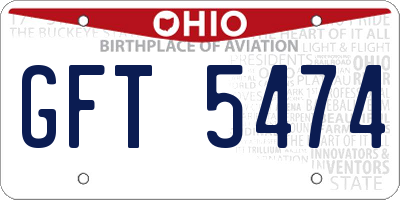 OH license plate GFT5474