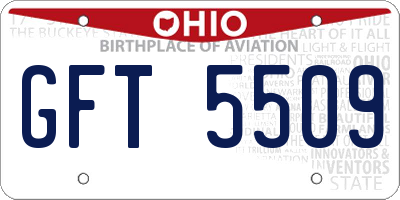 OH license plate GFT5509