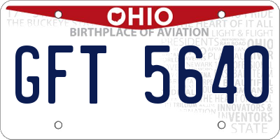 OH license plate GFT5640